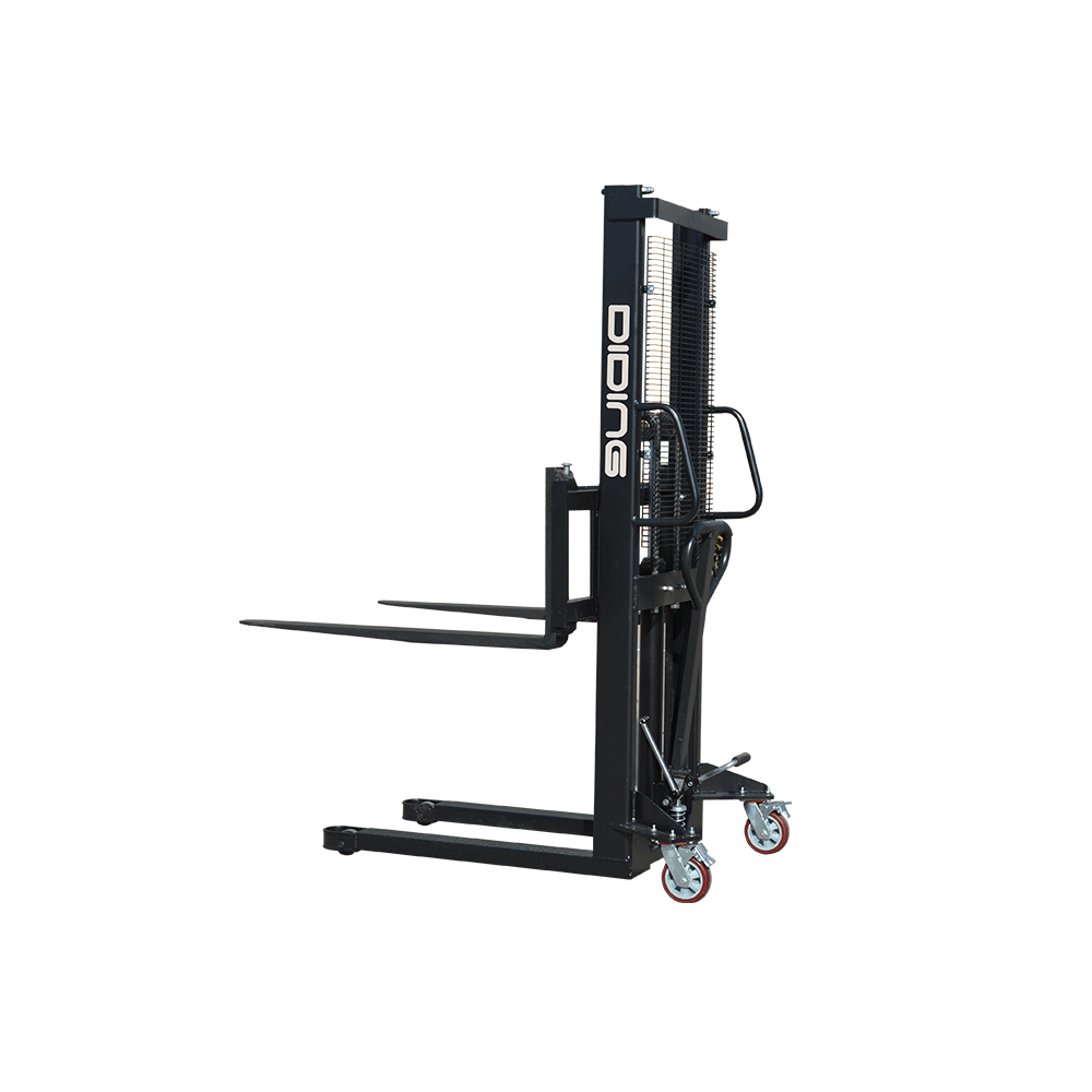 How is the Manual Hydraulic Stacker's adjustment mechanism designed to allow for smooth, effortless operation?